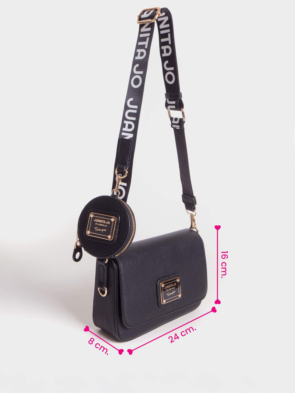Bandolera Arial Negro