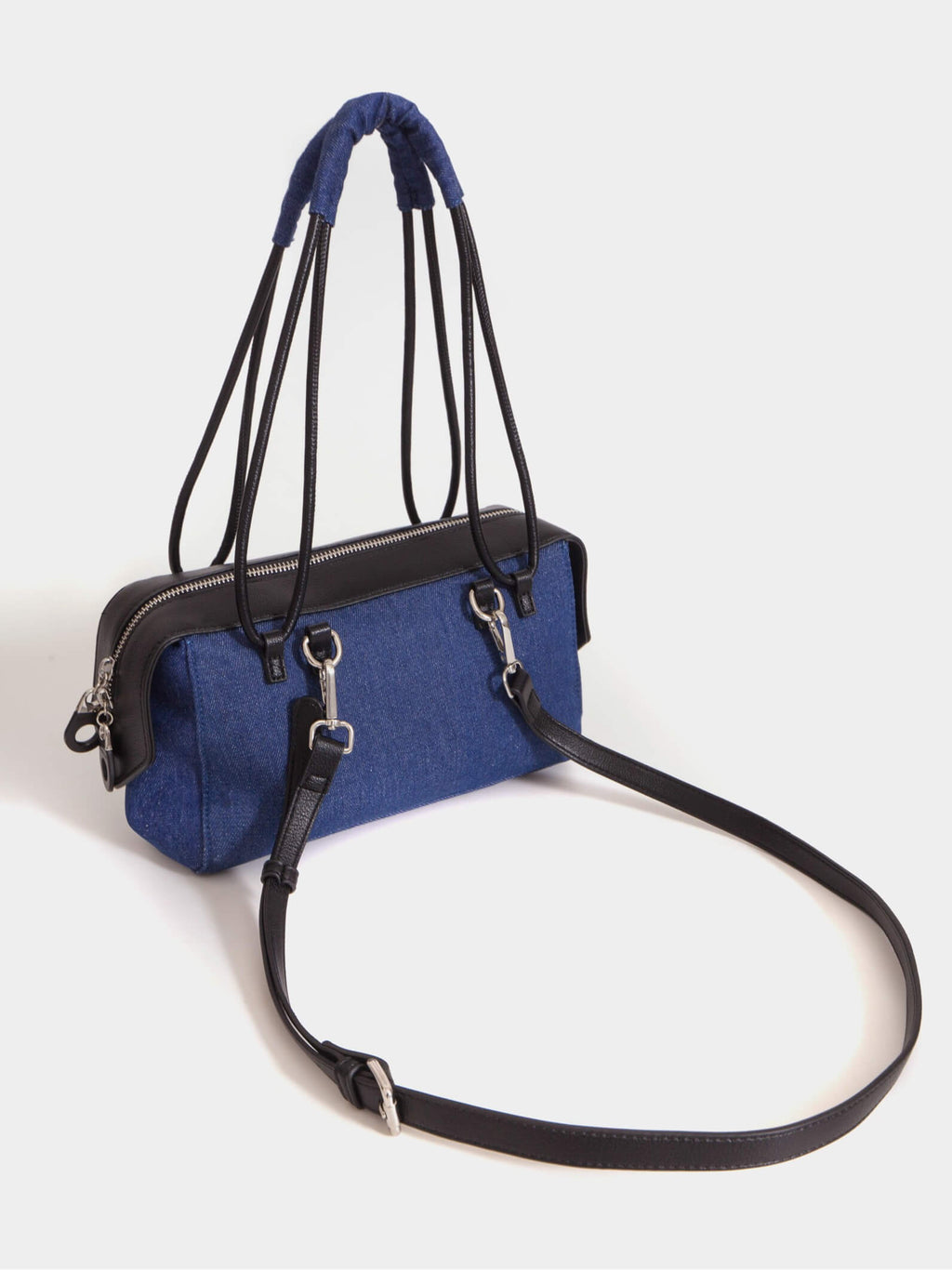 Baguette Denim Jessie Azul Y Negro