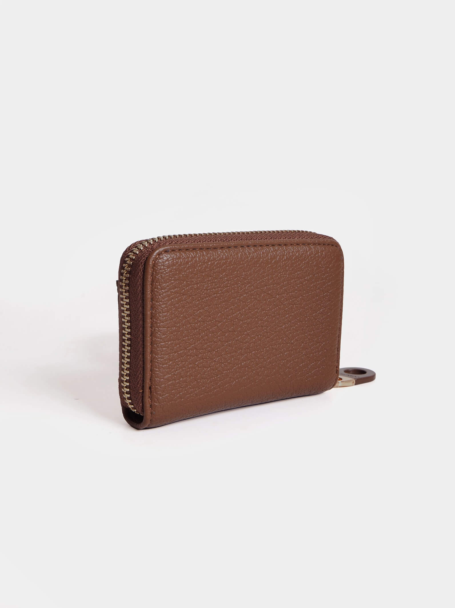 Tarjetero Abanico Con Bolsillo Externo Chocolate