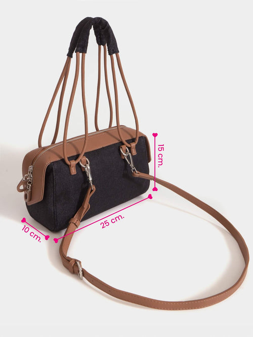 Baguette Denim Jessie Negro Y Suela