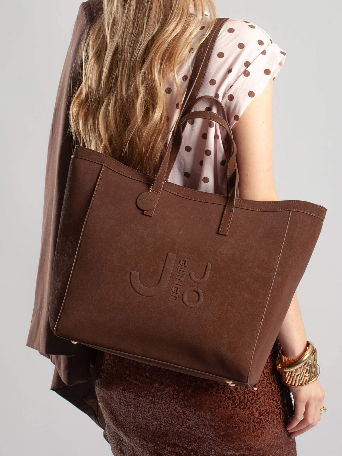Cartera Jana Con Doble Asa  Marrón