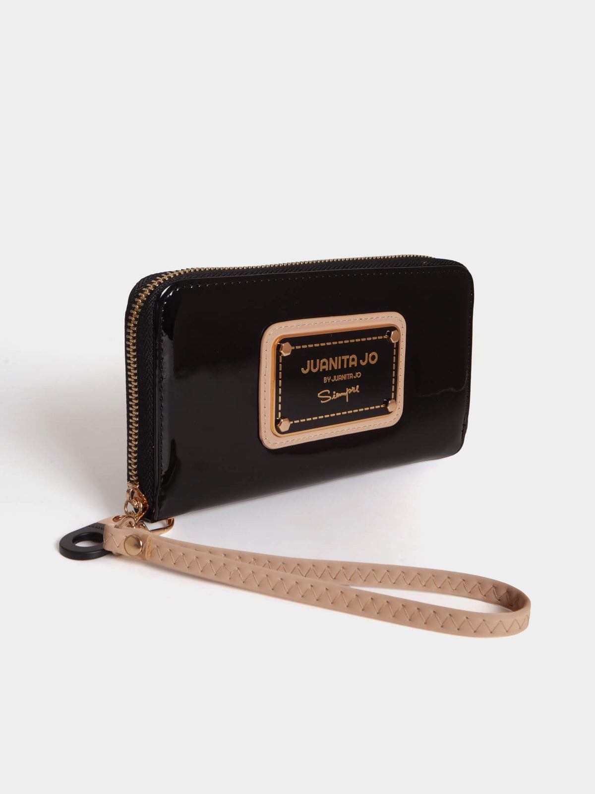 Billetera Hand Pocket Negro Con Nude De Charol
