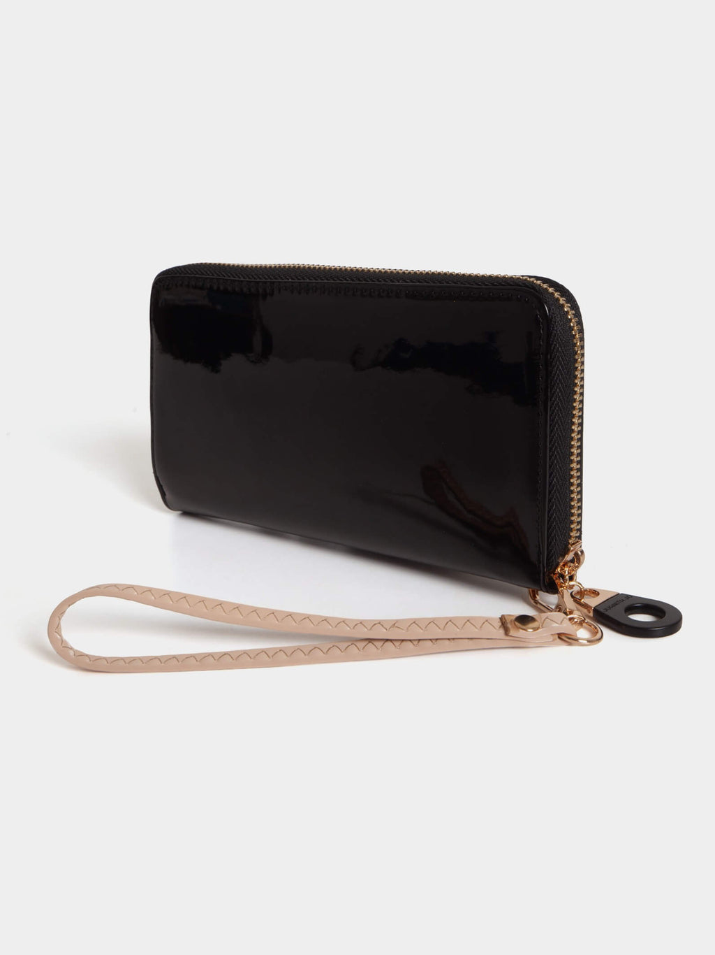 Billetera Hand Pocket Negro Con Nude De Charol