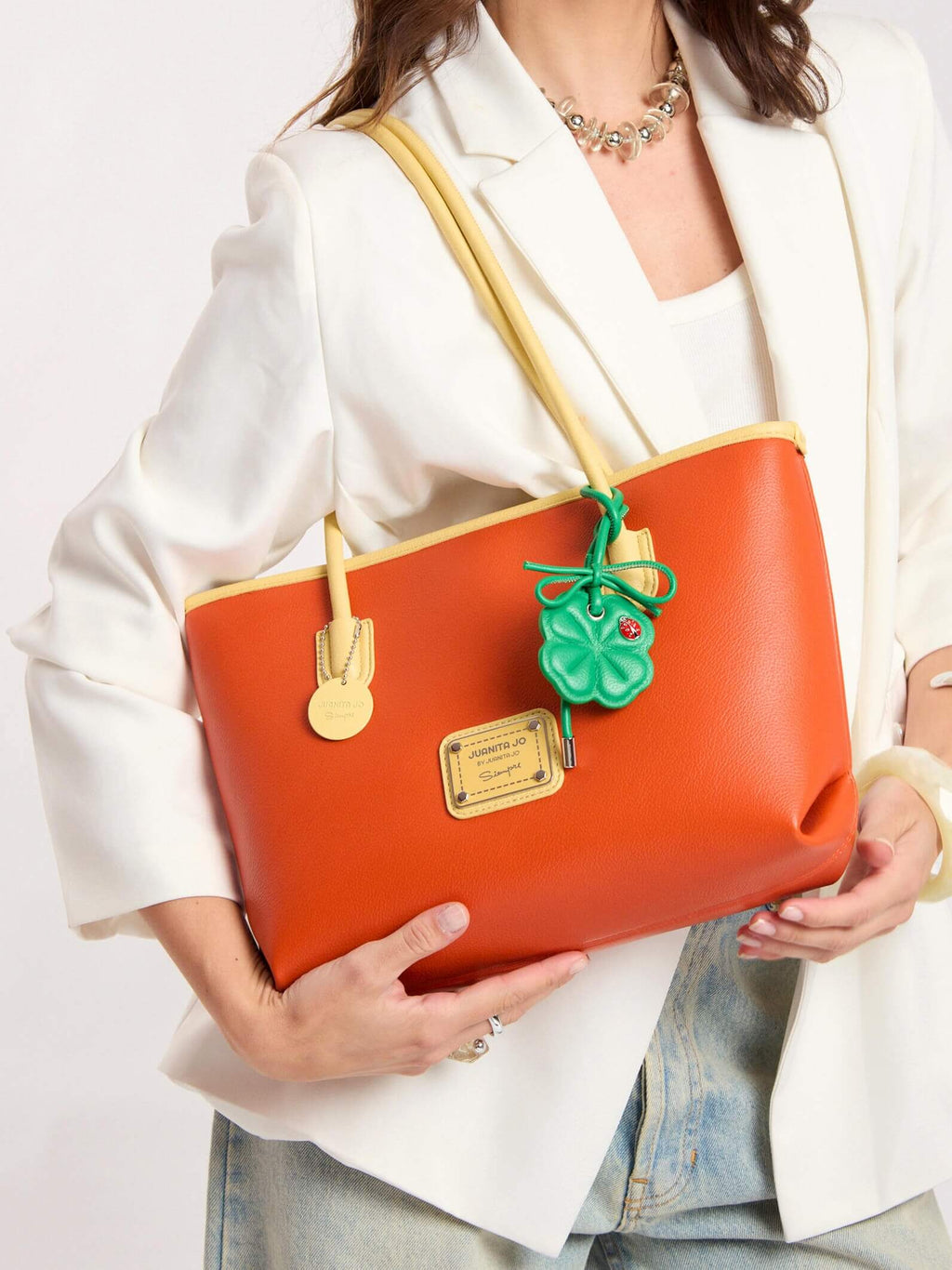 Cartera Trébol Chica Naranja