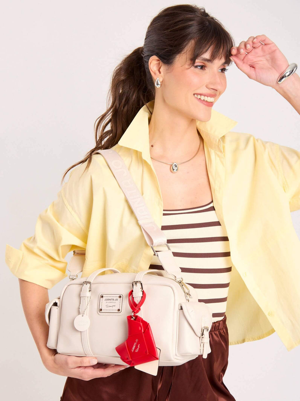 Cartera De Hombro Ori Blanco