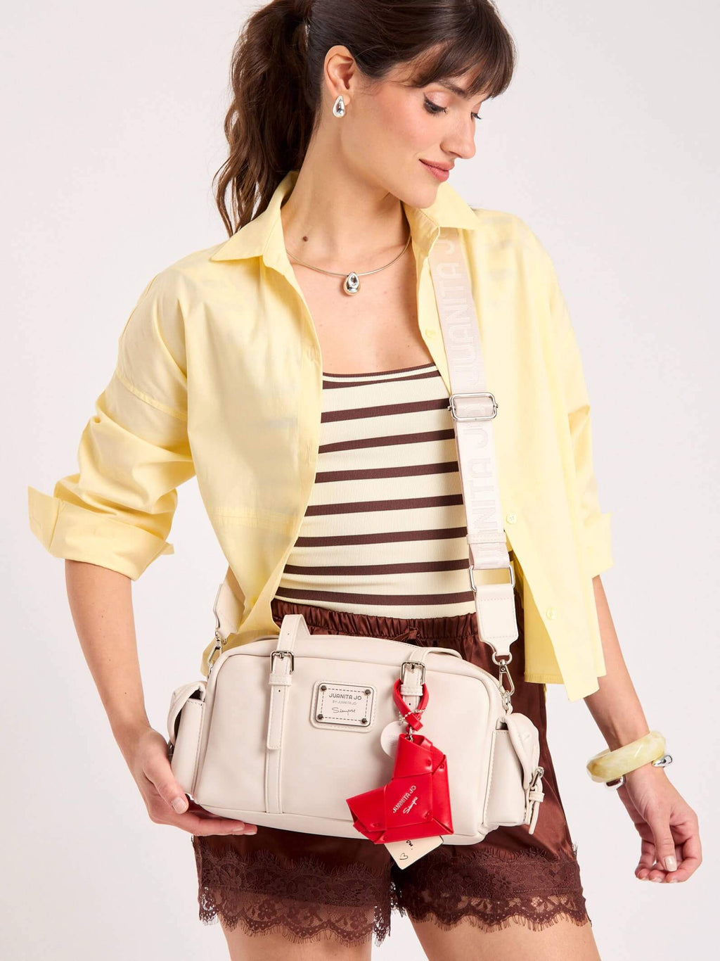 Cartera De Hombro Ori Blanco