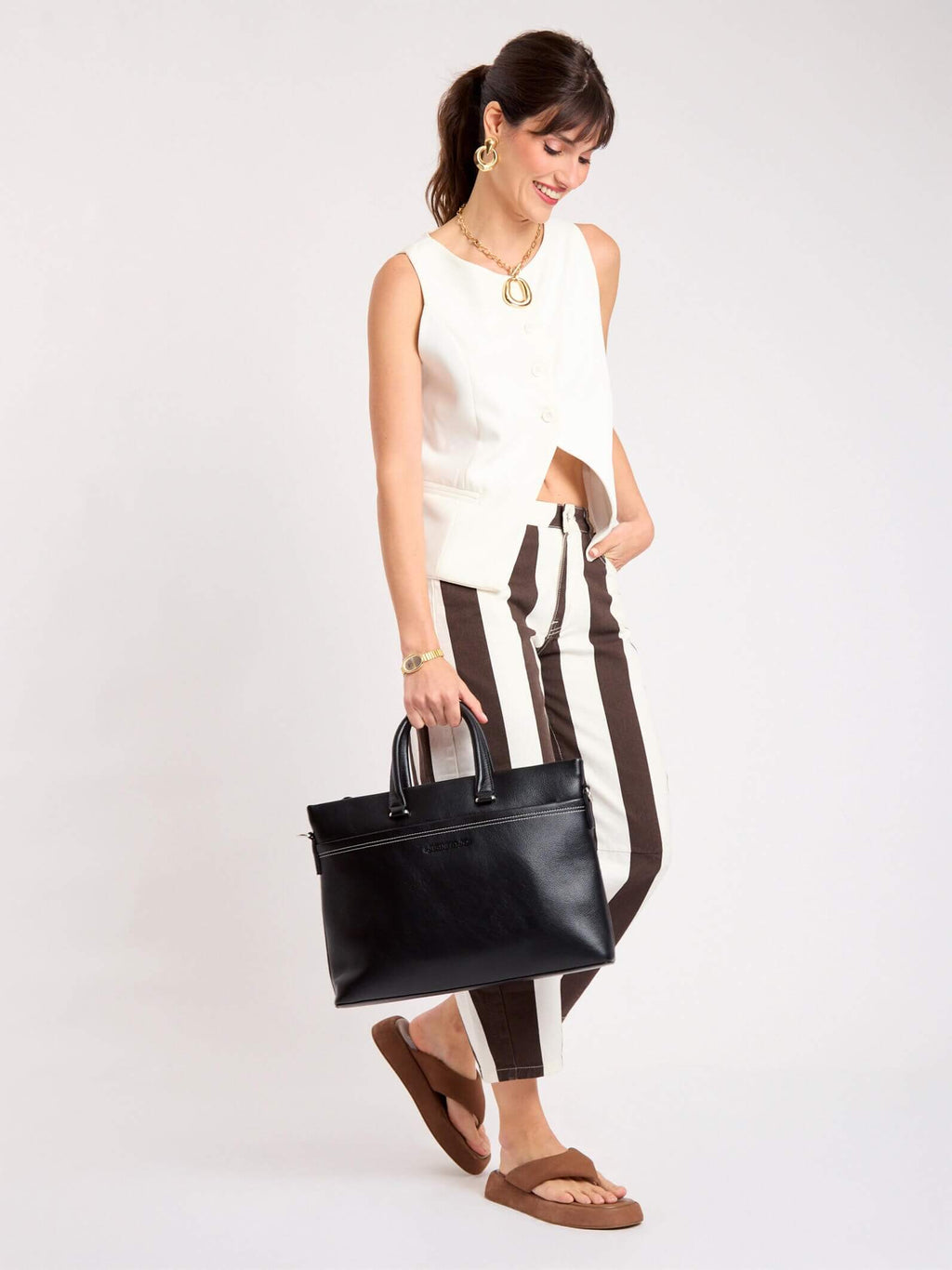 Cartera Porta Notebook Lu Negro