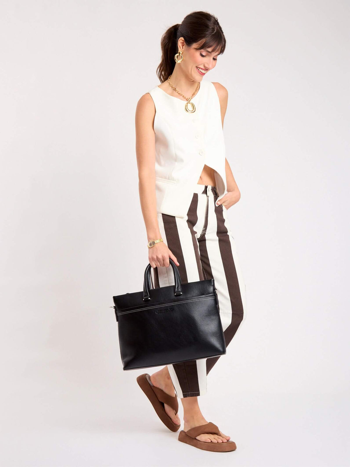 Cartera Porta Notebook Lu Negro