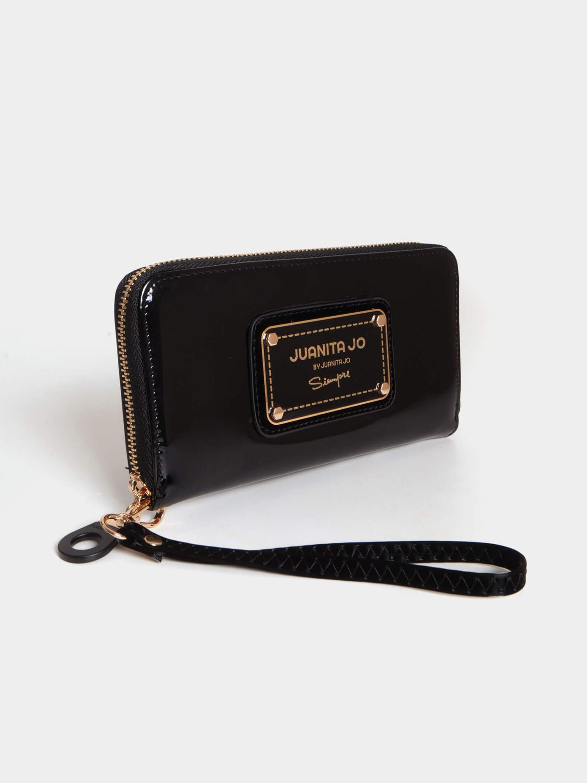 Billetera Hand Pocket Negro De Charol
