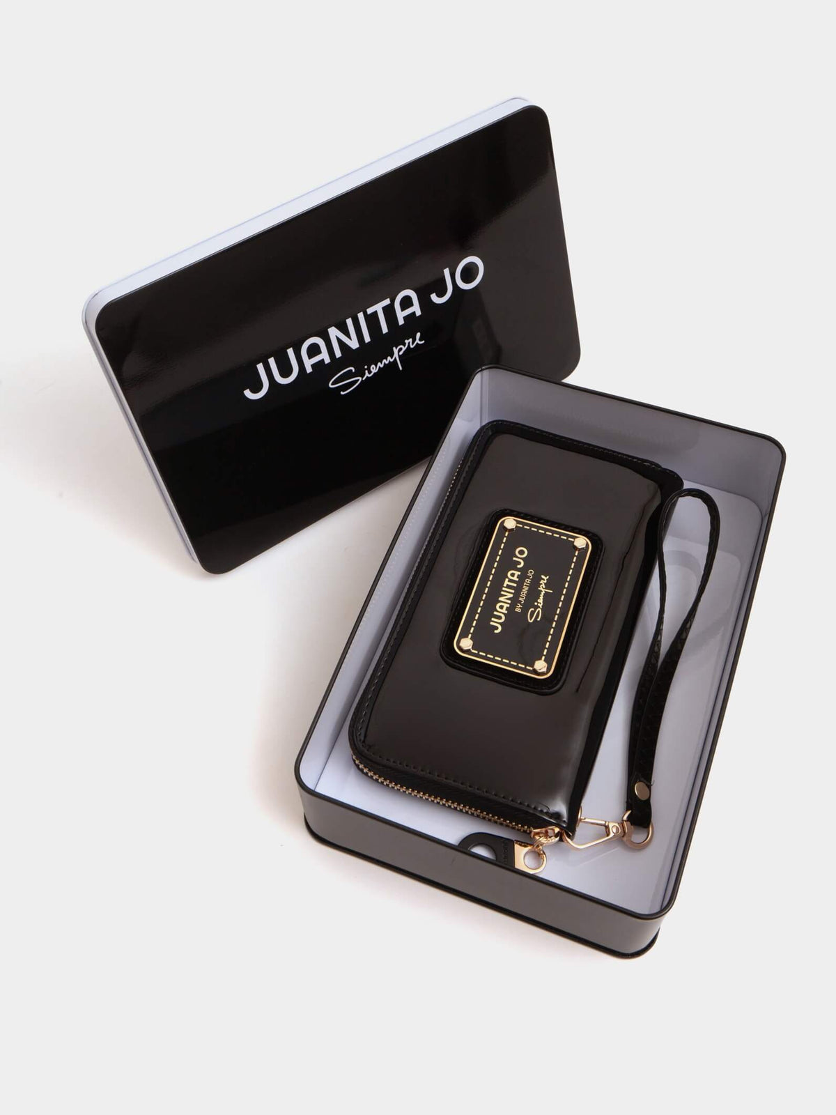 Billetera Hand Pocket Negro De Charol
