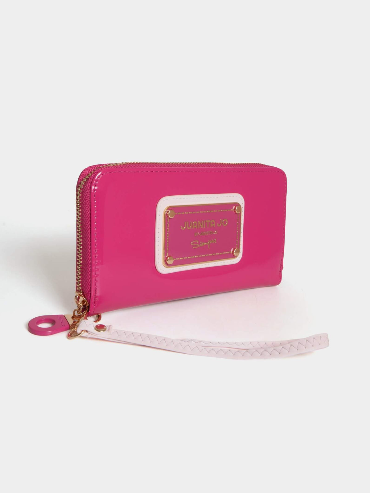 Billetera Hand Pocket Fucsia De Charol