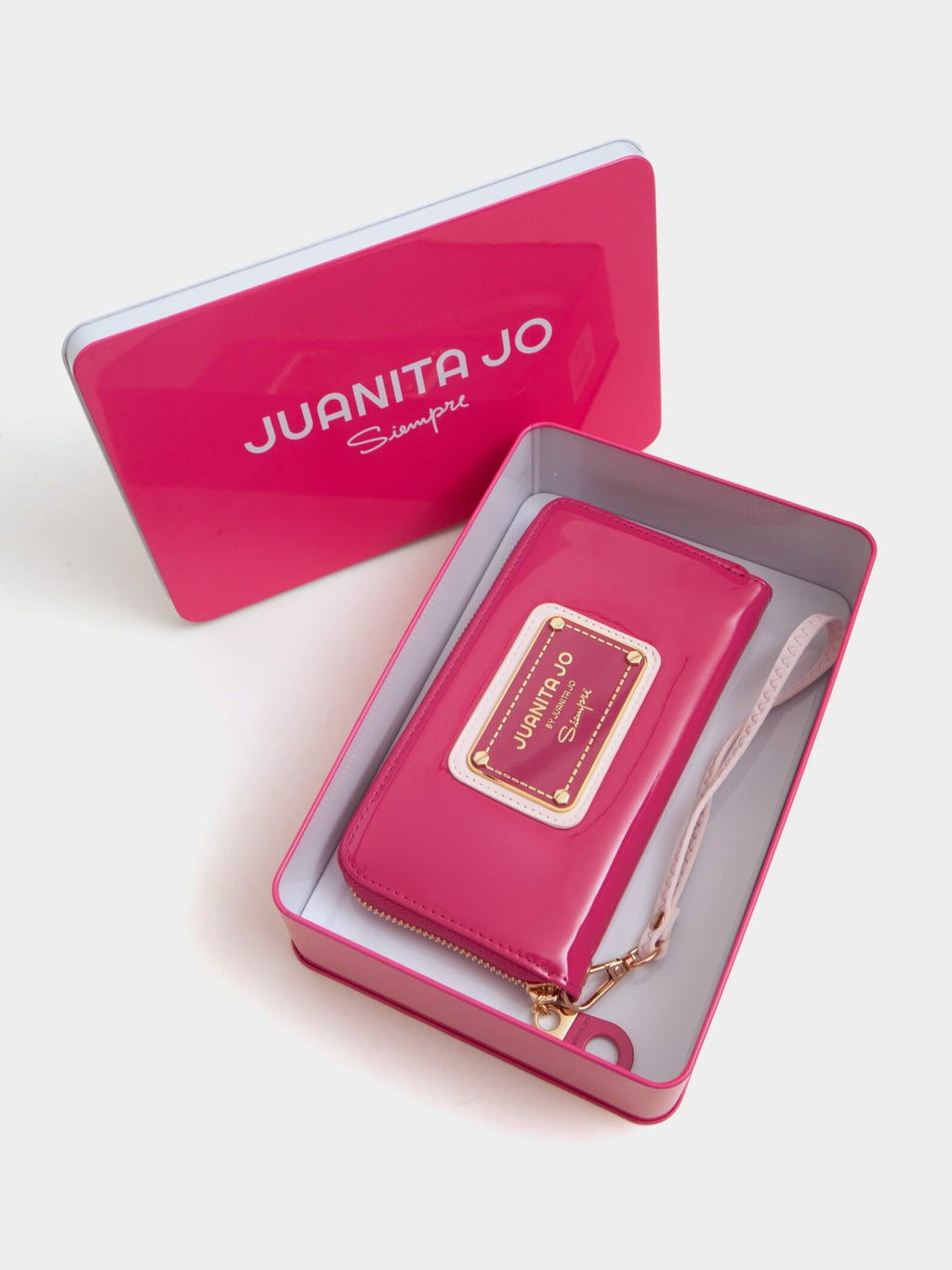 Billetera Hand Pocket Fucsia De Charol