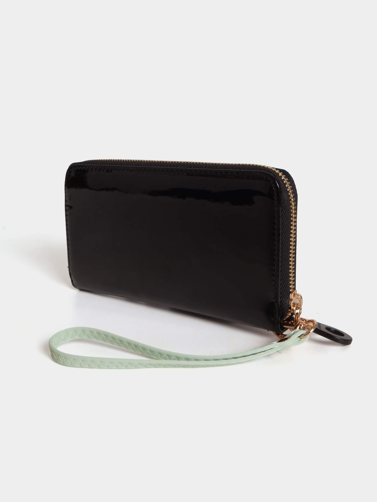 Billetera Hand Pocket Negro Menta De Charol