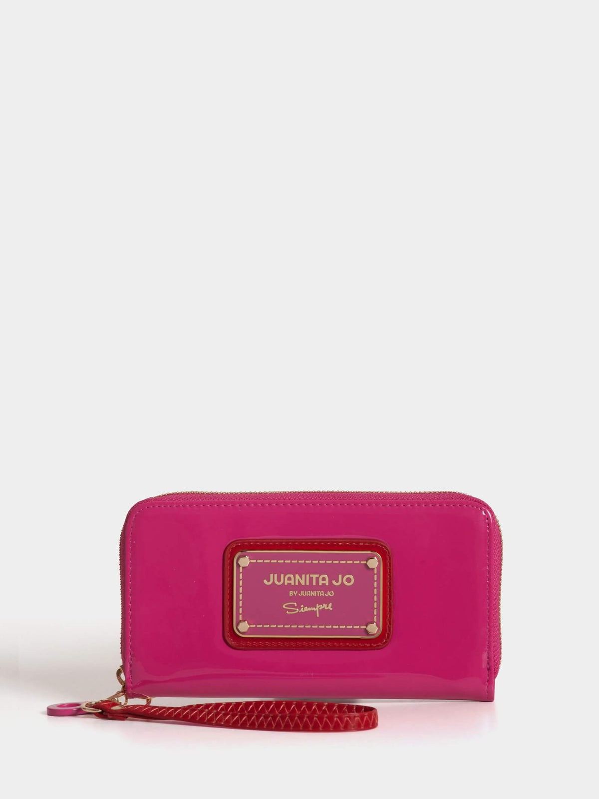Billetera Hand Pocket Fuscia Rojo De Charol