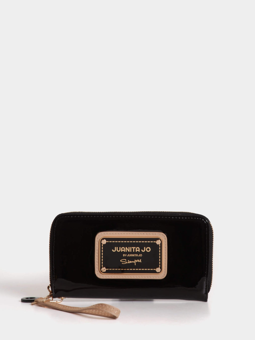 Billetera Hand Pocket Negro Con Nude De Charol